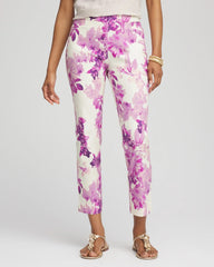 Chico's - Brigitte™ Floral Pull-On Slim Cropped Pants