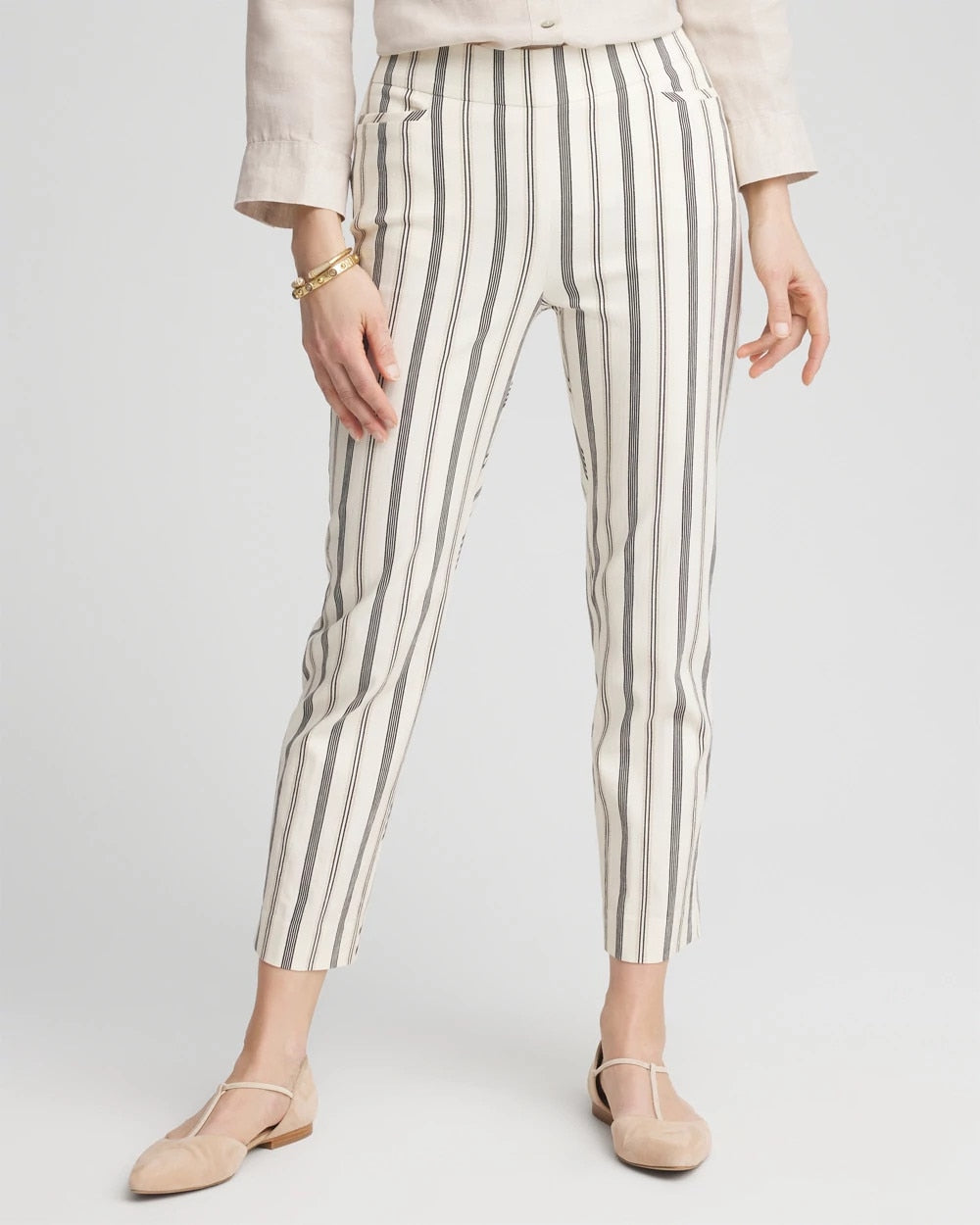 Chico's - Brigitte™ Slub Striped Cropped Pants