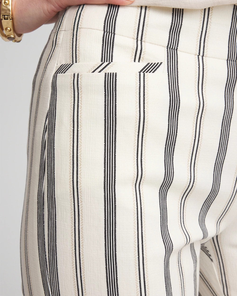 Chico's - Brigitte™ Slub Striped Cropped Pants