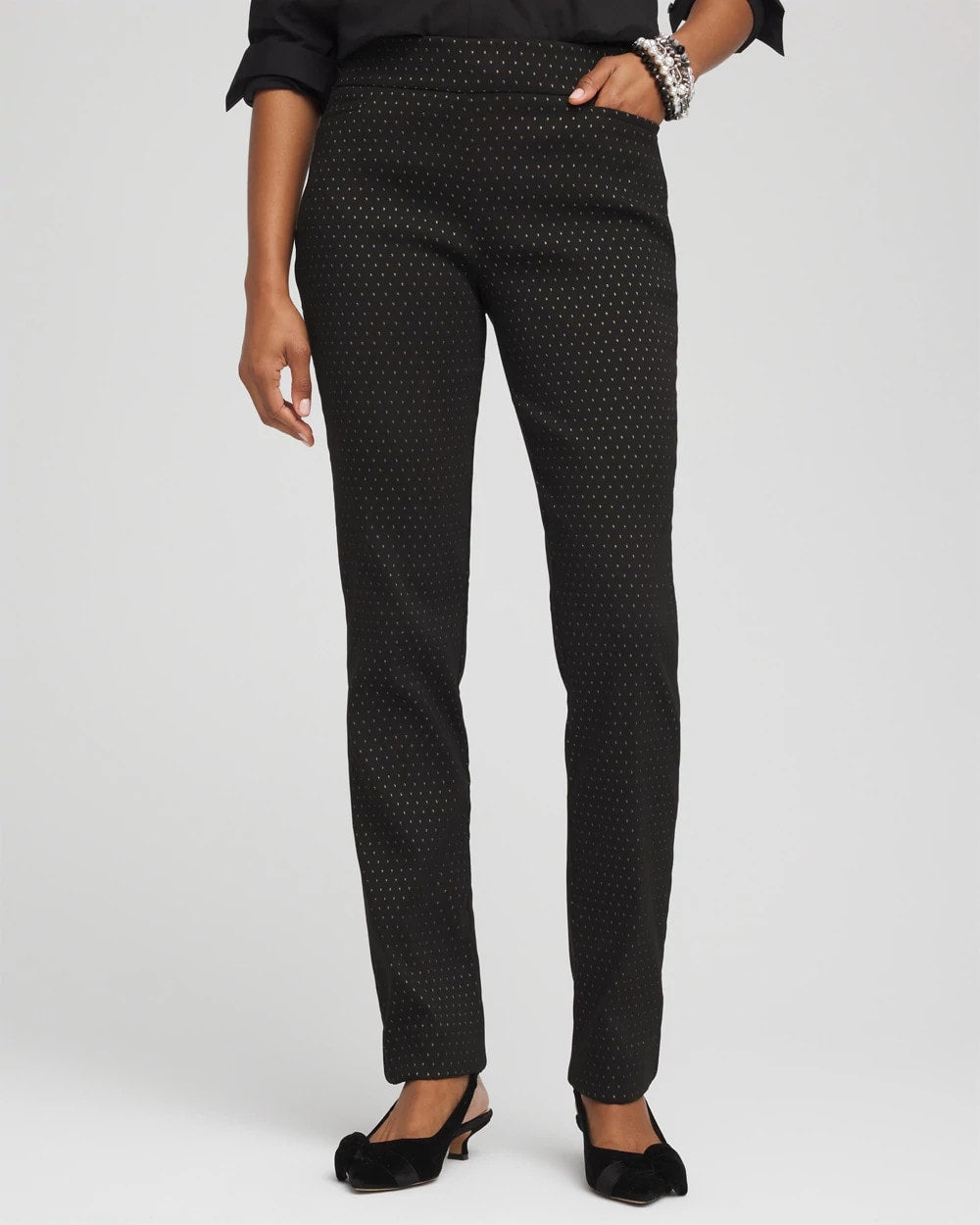 Chico's - Brigitte™ Slim Full-Length Jacquard Pants