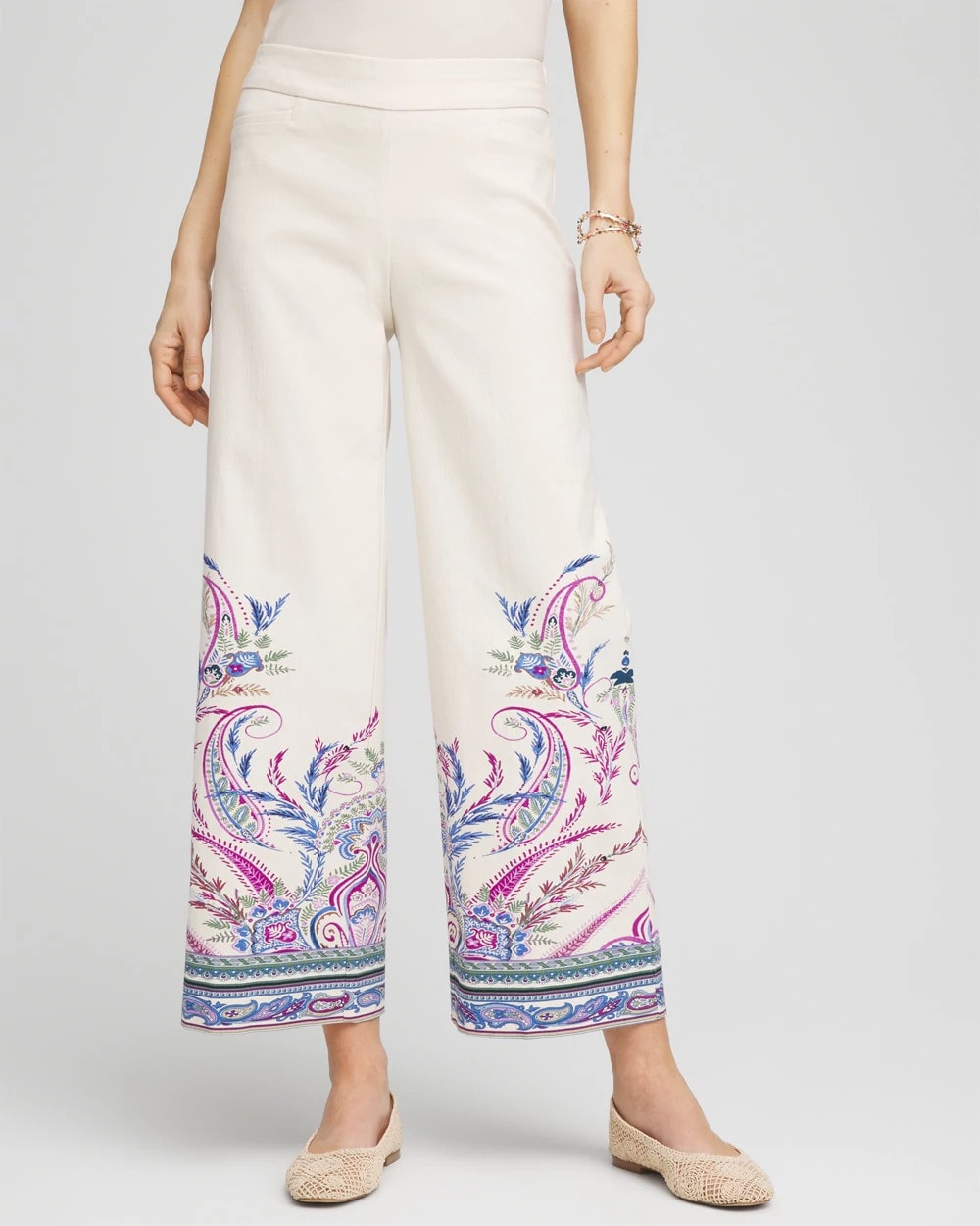 Chico's - Brigitte™ Paisley Wide-Leg Cropped Pants