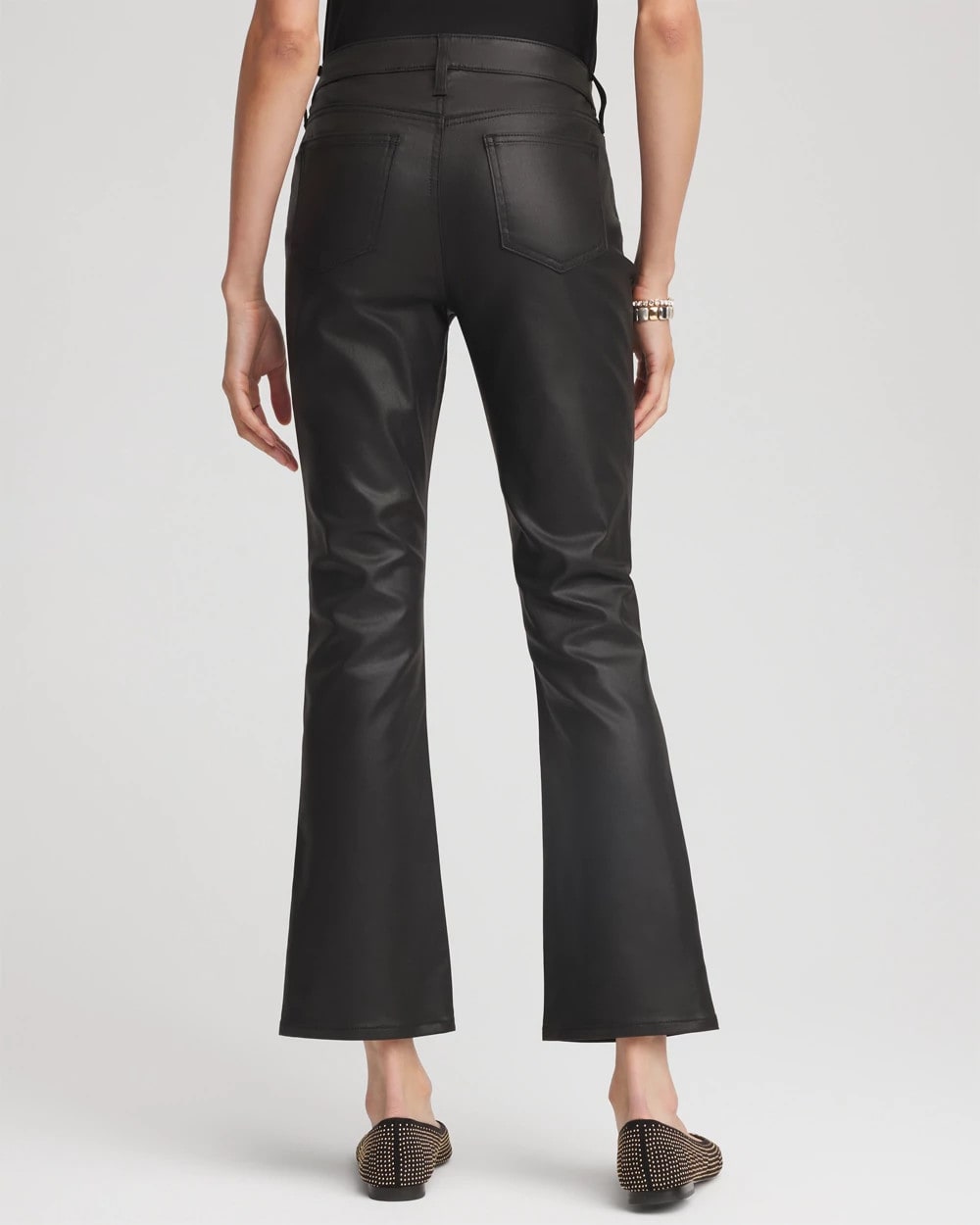Chico's - Coated Girlfriend Cropped Flared Jeans
