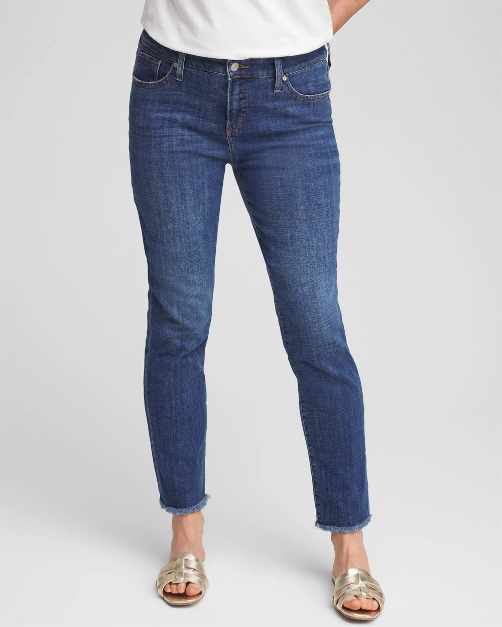 Chico's - Girlfriend Slim Frayed Ankle Jeans