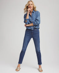 Chico's - Girlfriend Slim Frayed Ankle Jeans