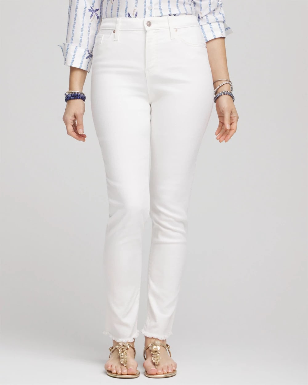 Chico's - No-Stain Girlfriend Frayed Ankle Jeans