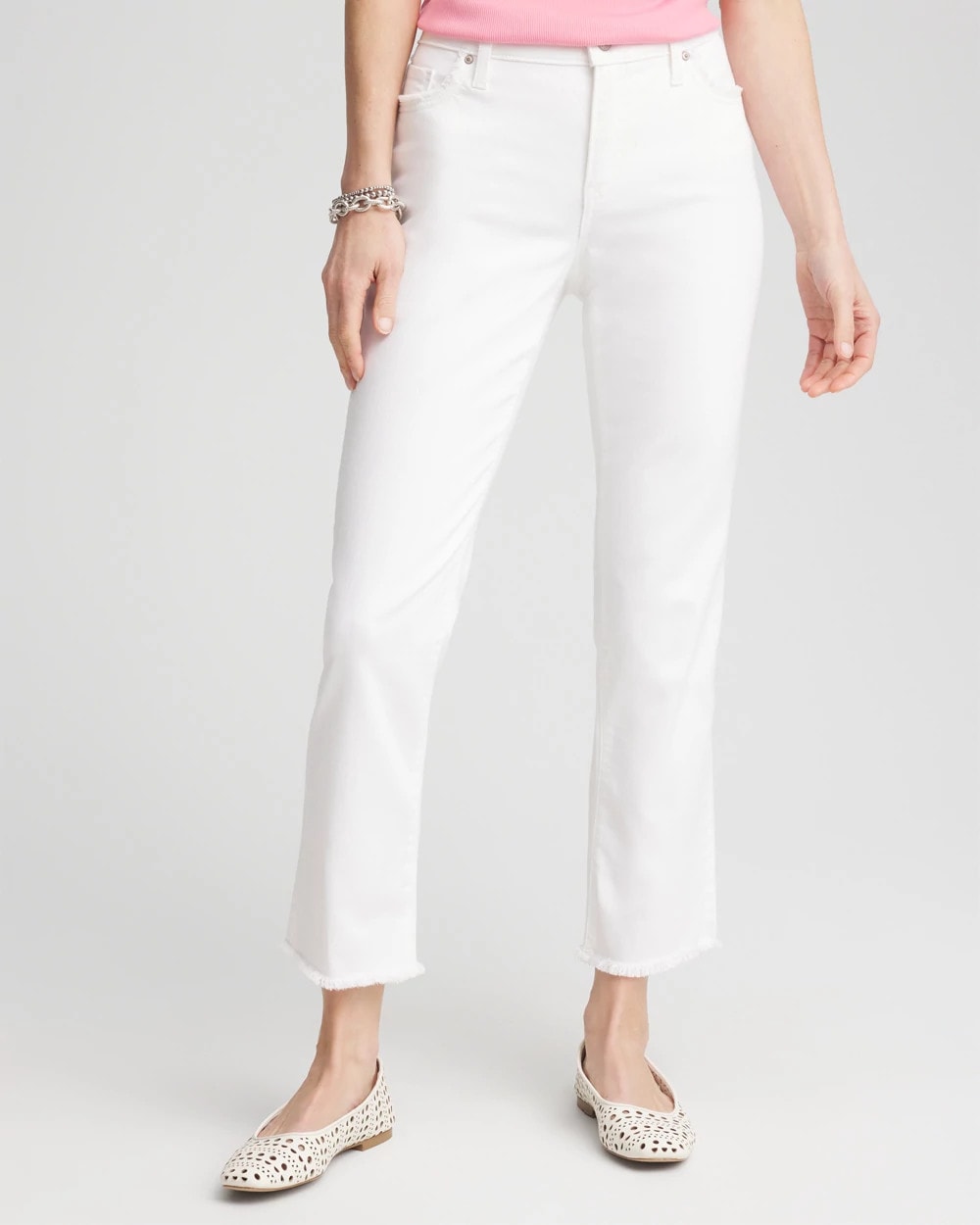 Chico's - Girlfriend Frayed Cropped No Stain Jeans