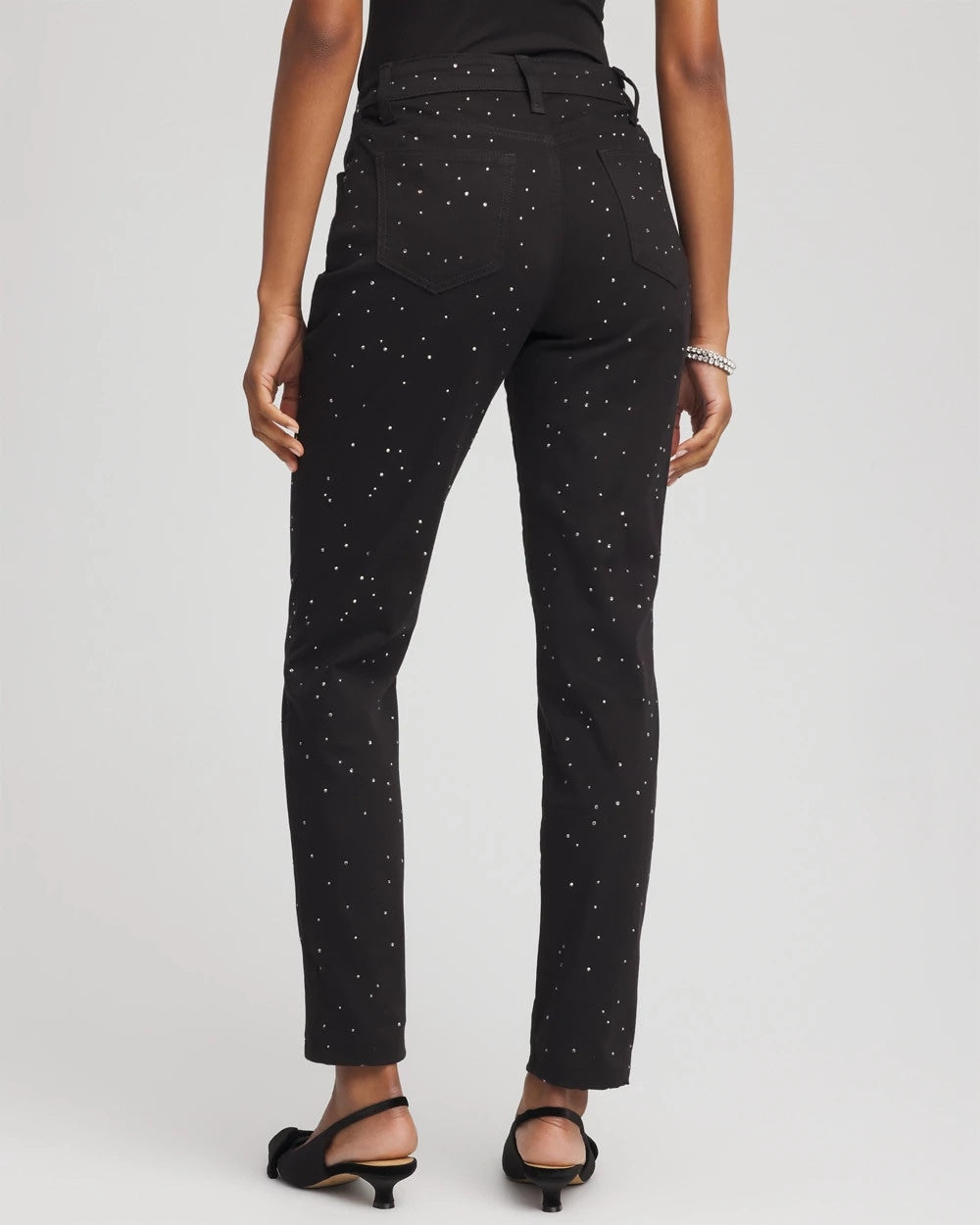 Chico's - Stone Embellished Girlfriend Slim Ankle Jeans