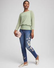 Chico's - Appliqué Girlfriend Slim Ankle Jeans