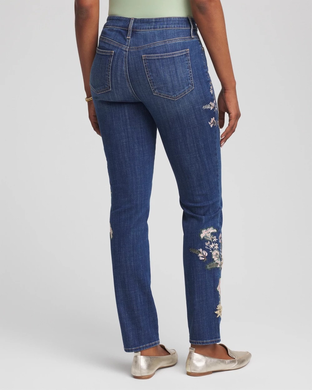 Chico's - Appliqué Girlfriend Slim Ankle Jeans