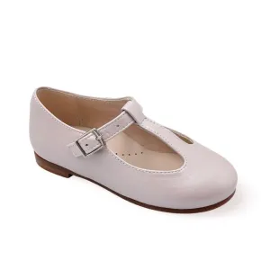 Adele- Light Pink T-Bar Leather Shoes