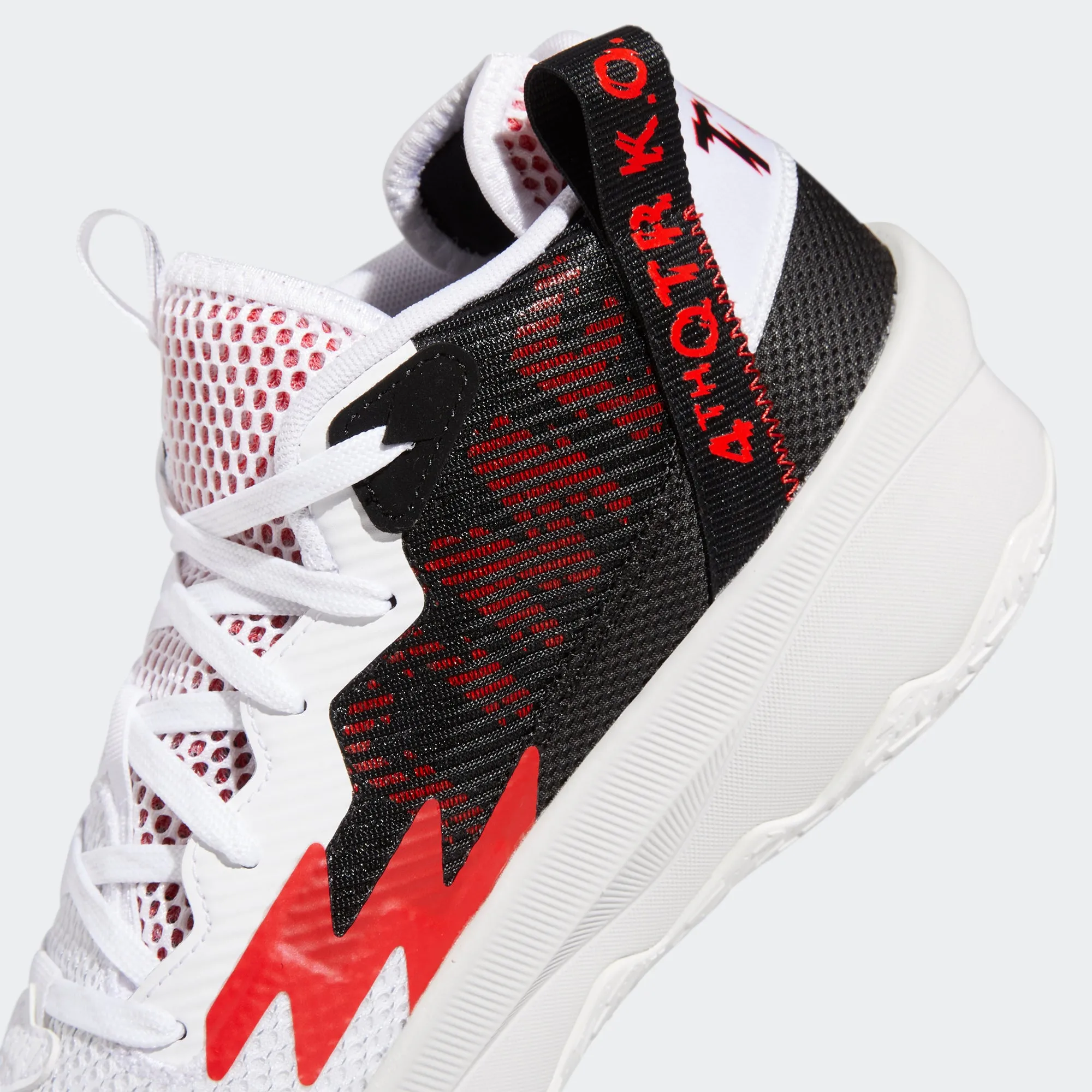 adidas DAME 8 Shoes | White-Red | Men's