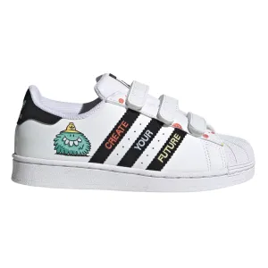 Adidas - Kid's Kevin Lyons x Superstar J 'Create Your Future' - Cloud White / Core Black / Radiant Aqua