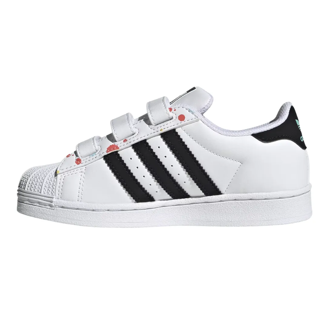 Adidas - Kid's Kevin Lyons x Superstar J 'Create Your Future' - Cloud White / Core Black / Radiant Aqua