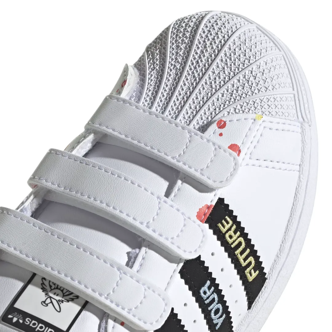 Adidas - Kid's Kevin Lyons x Superstar J 'Create Your Future' - Cloud White / Core Black / Radiant Aqua