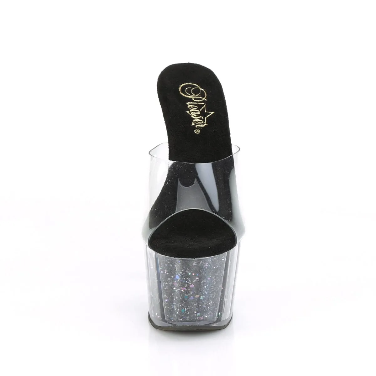 ADORE-701CG Clear/Black Confetti Glitter