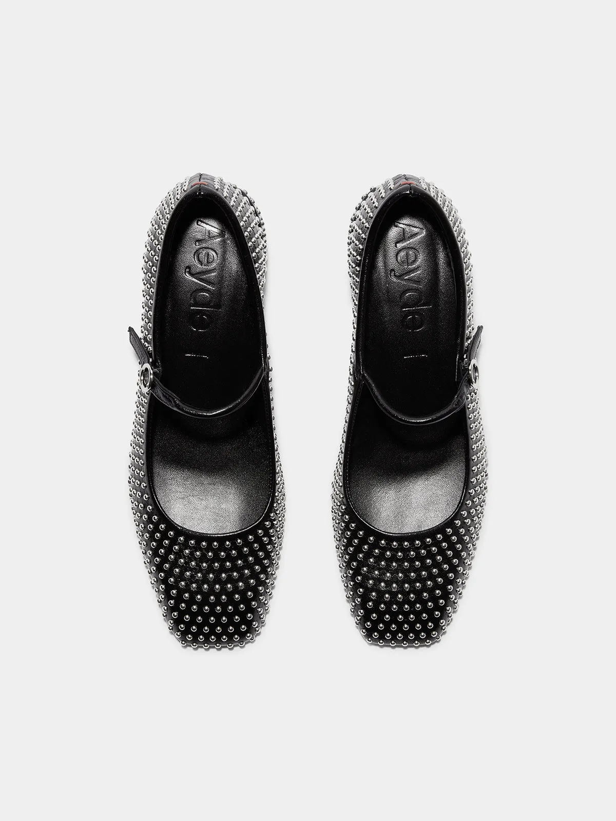 Aline Mini Studs Leather Mary-Jane Pumps