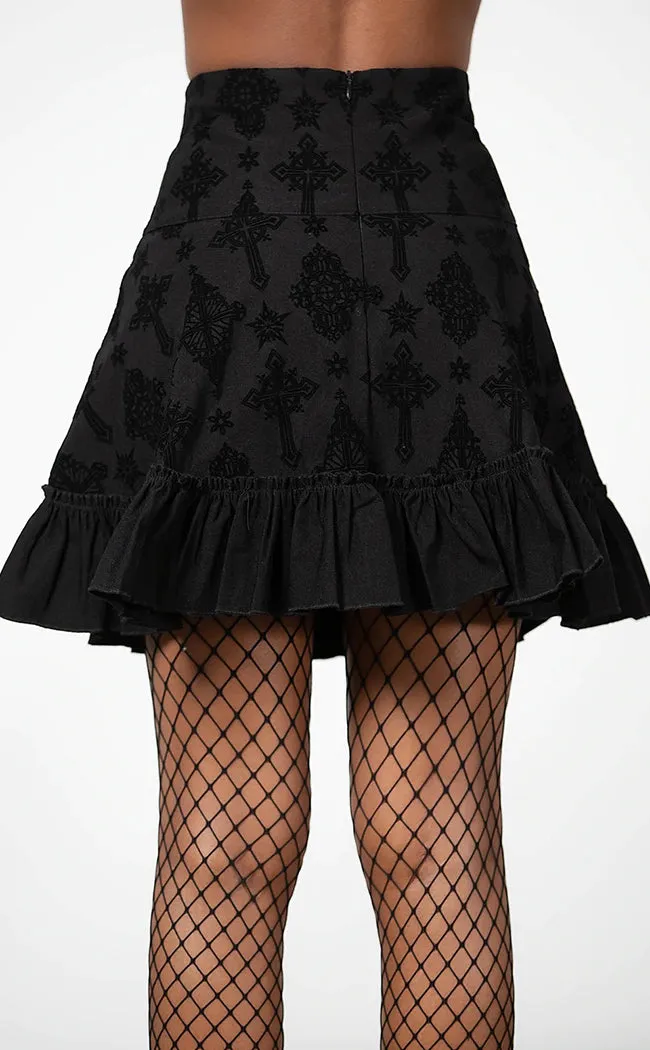 Amelie Flocked Mini Skirt