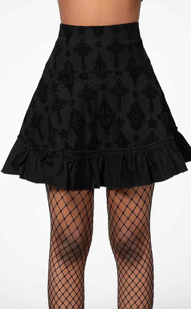 Amelie Flocked Mini Skirt