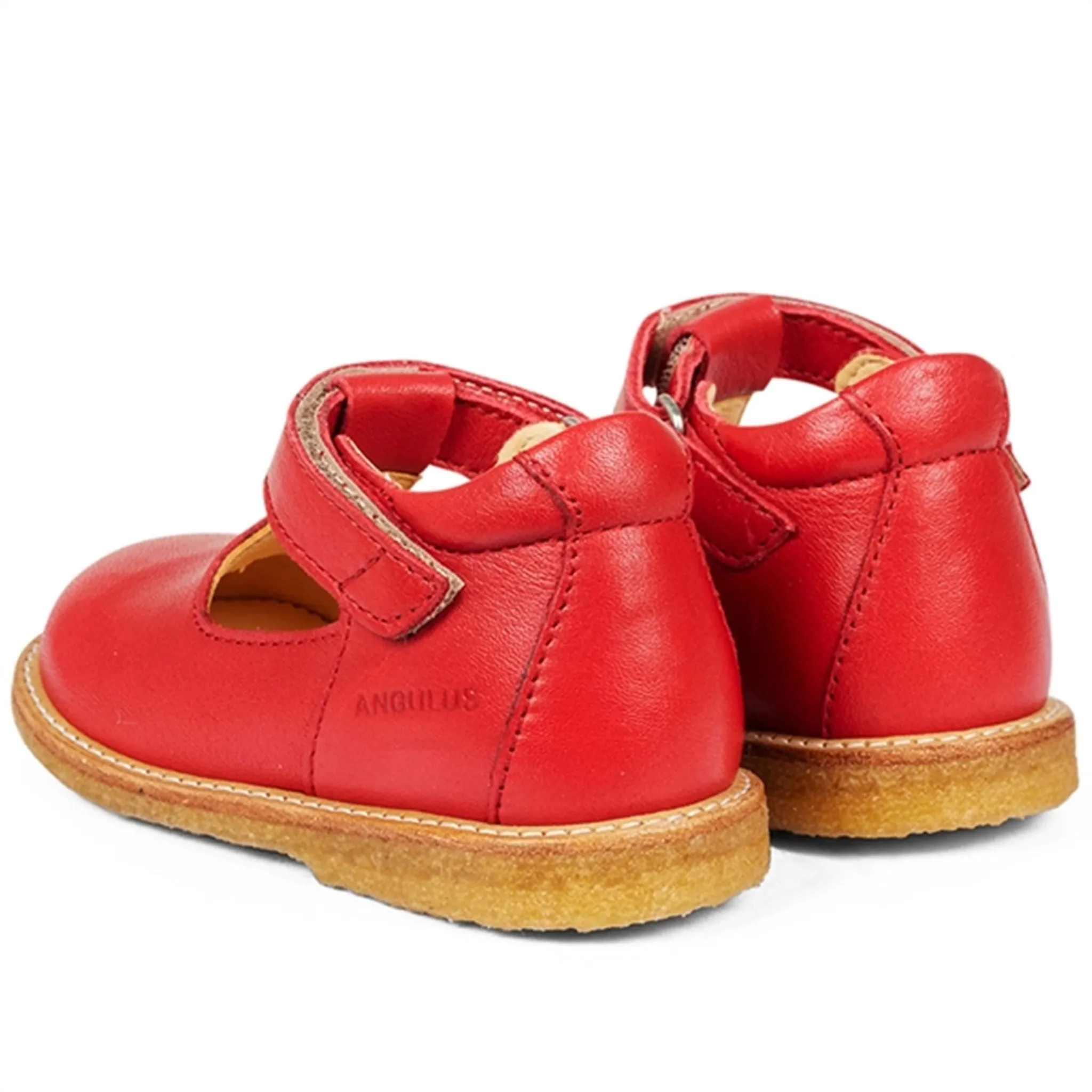 Angulus Starter Mary Janes With Heart and Velcro Red