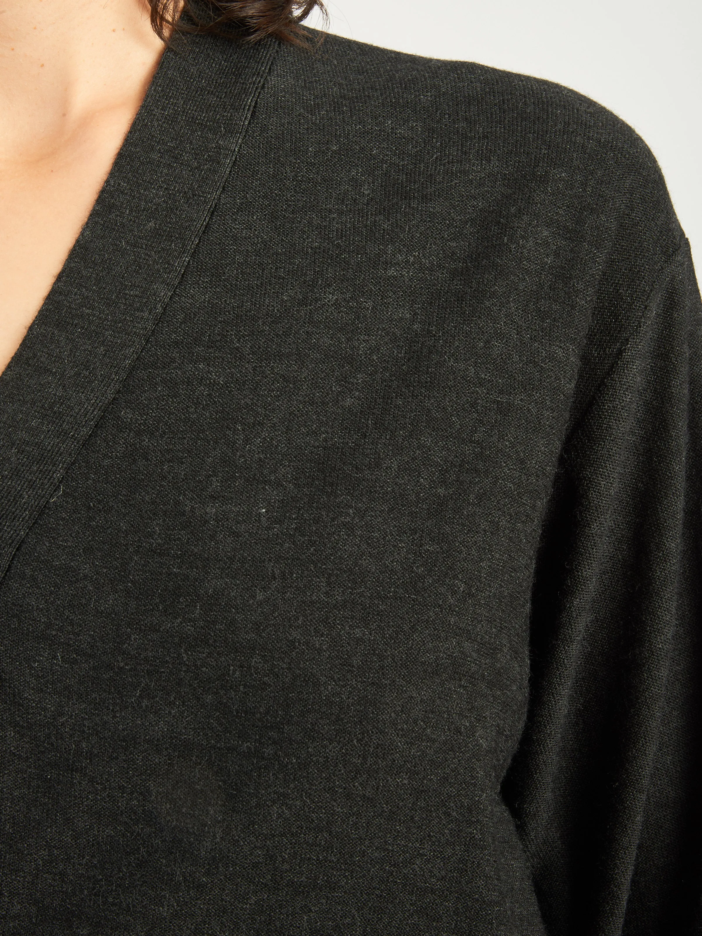 Anthracite Relaxed Twisted Cardigan