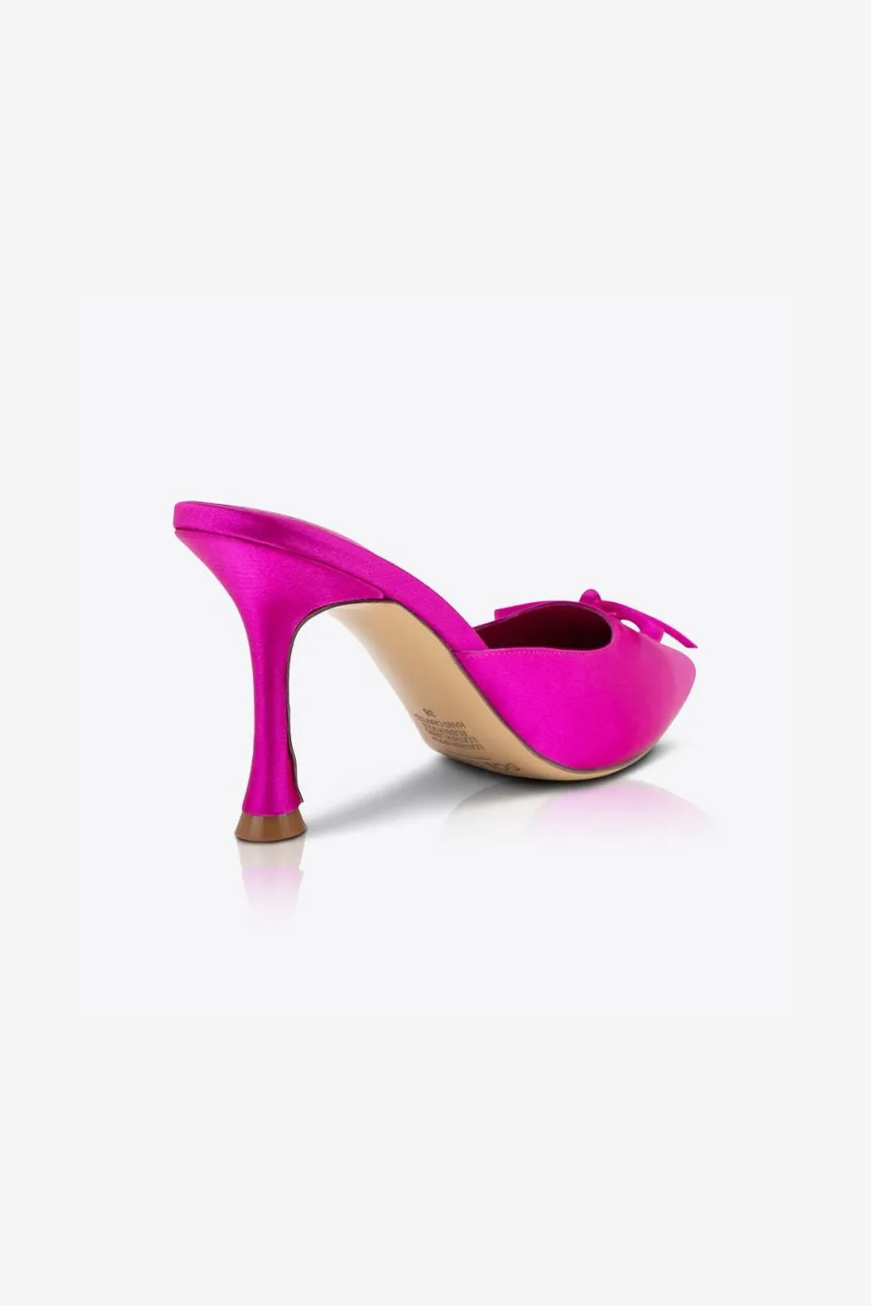 Antoinette Pink Satin Pointed Bow Mule Heel