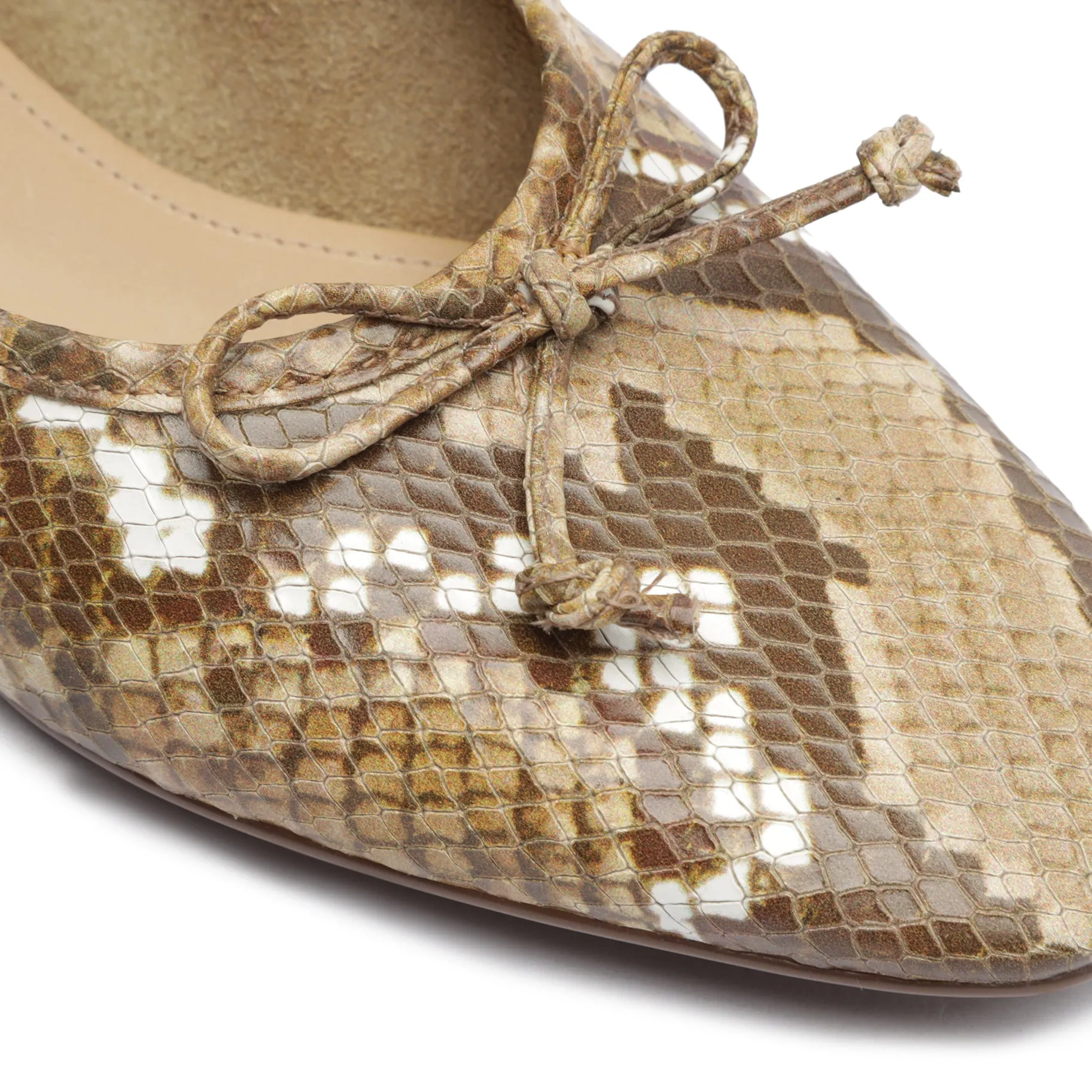 Arissa Snake-Embossed Leather Flat