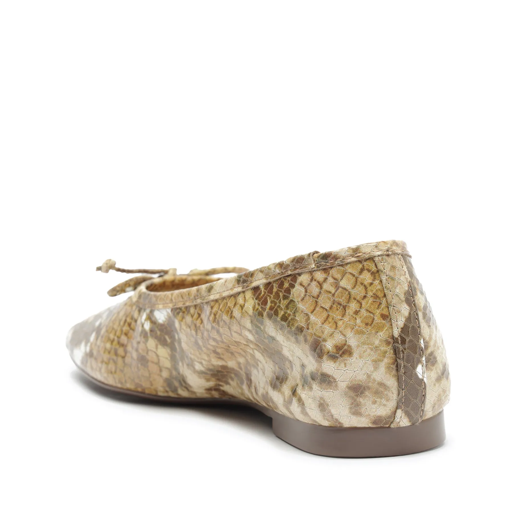 Arissa Snake-Embossed Leather Flat