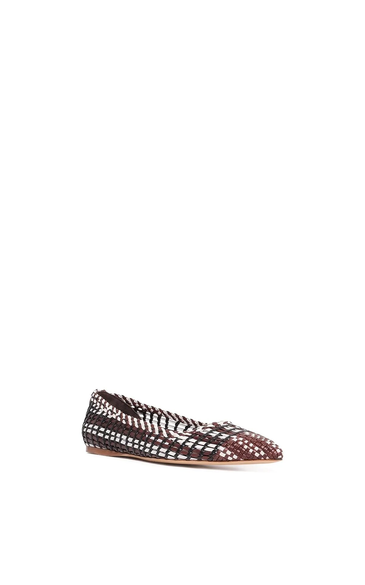 Aurora Braided Flat Shoe in Chocolate Multi Leather