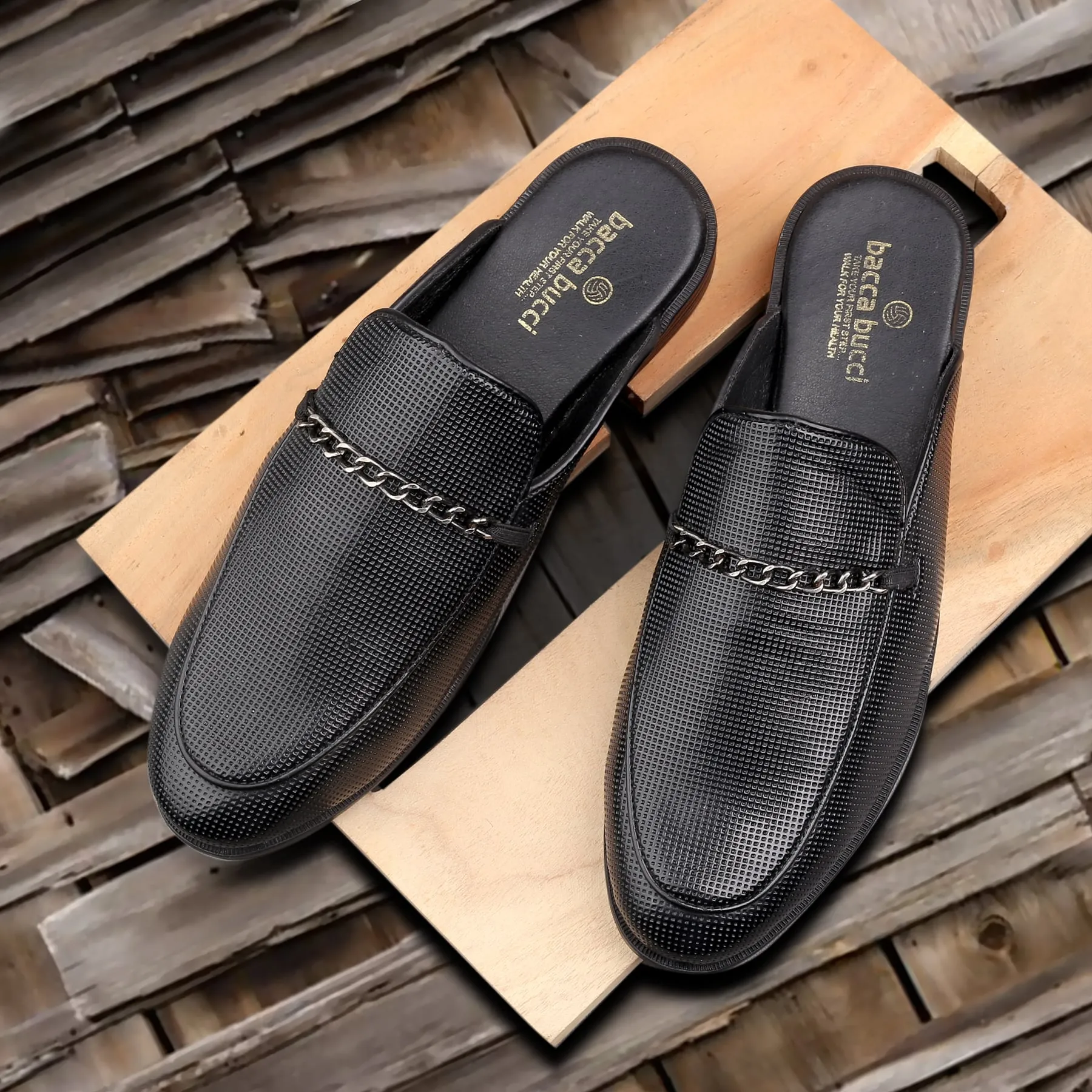 Bacca Bucci MOROCCO Mules Clogs Open back Loafers with Comfortable Memory Insoles