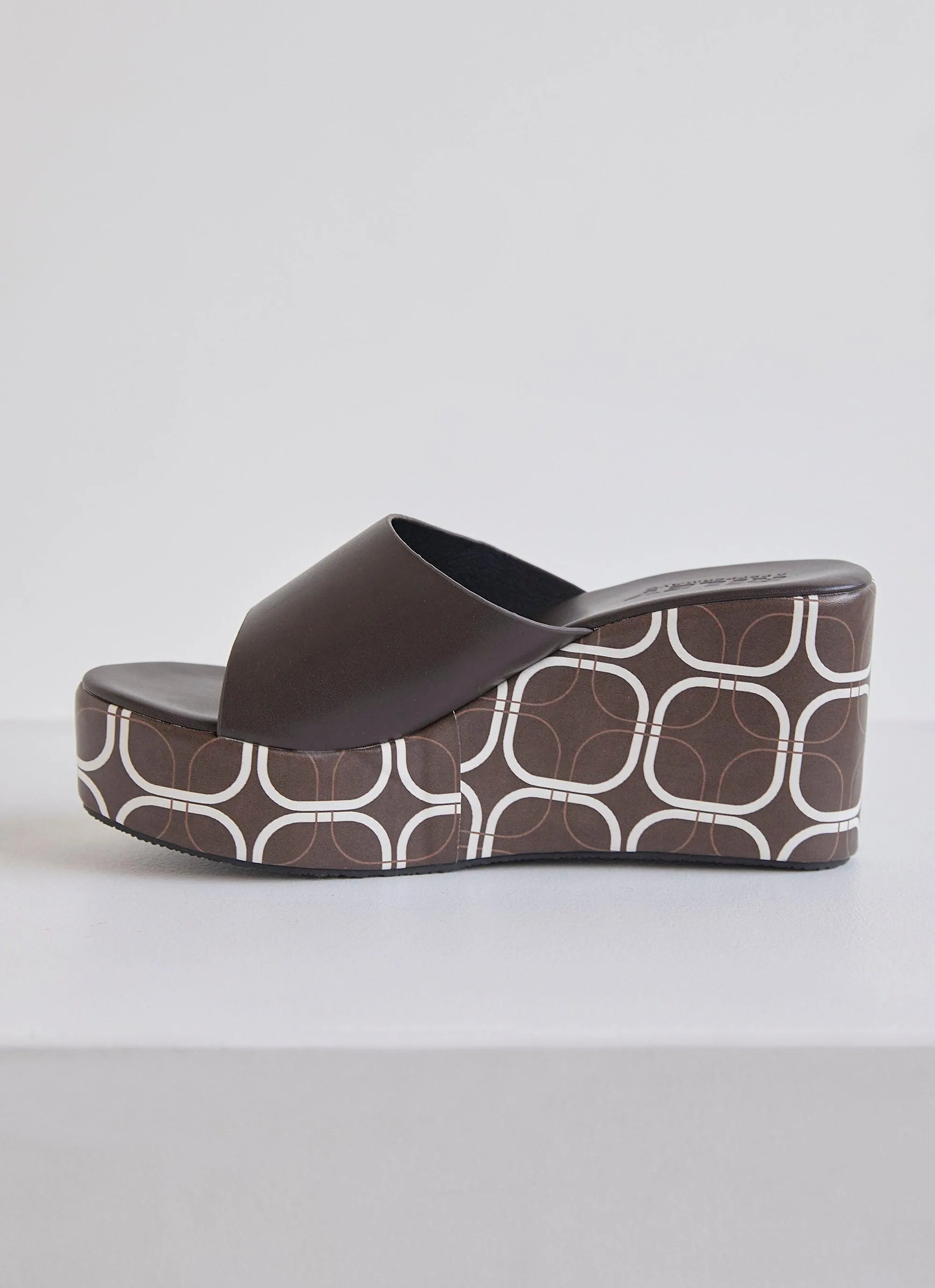 Back in Time Mule Heel - Chocolate Geo