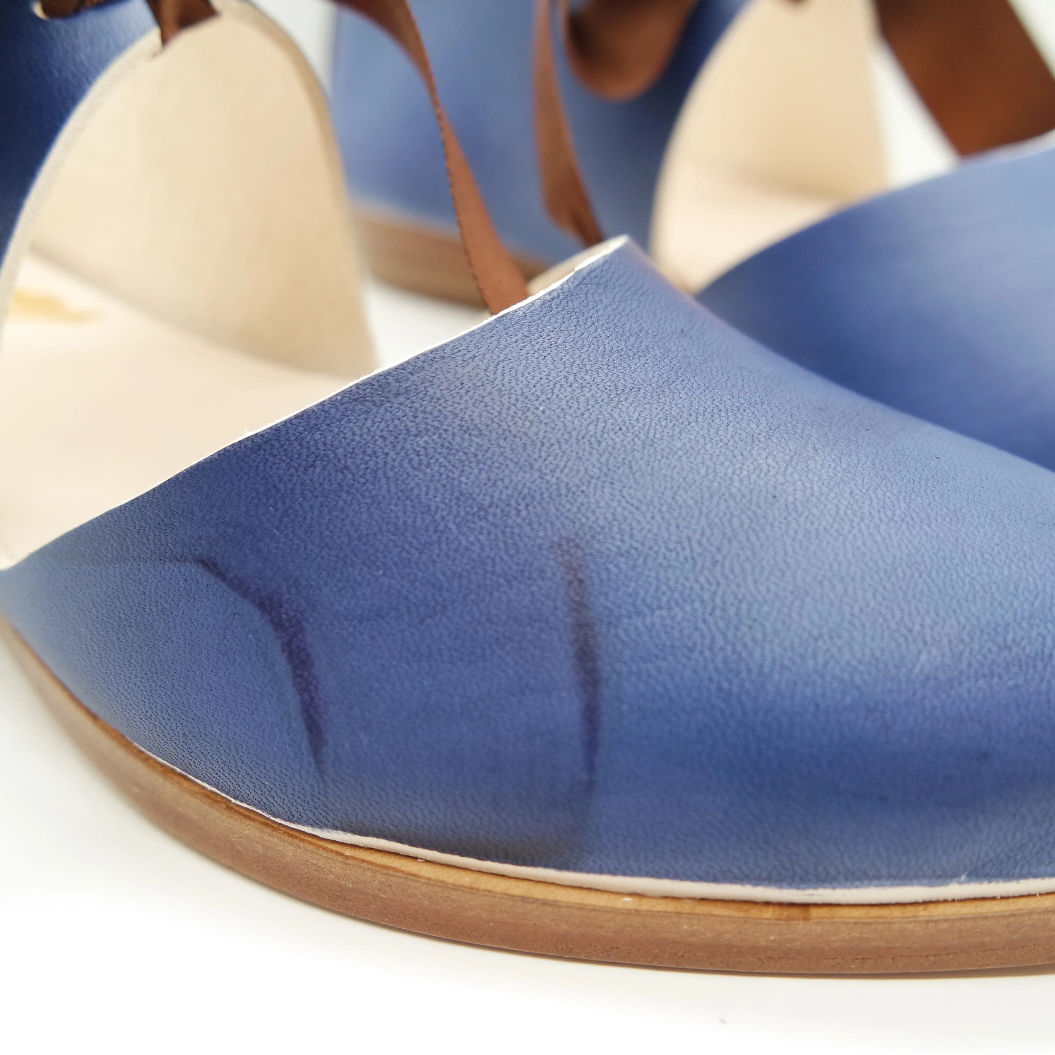 BBF24 SALE. SIZE 36. THE MARY. TT AZURE W RIBBON LACES (LEATHER MARK)