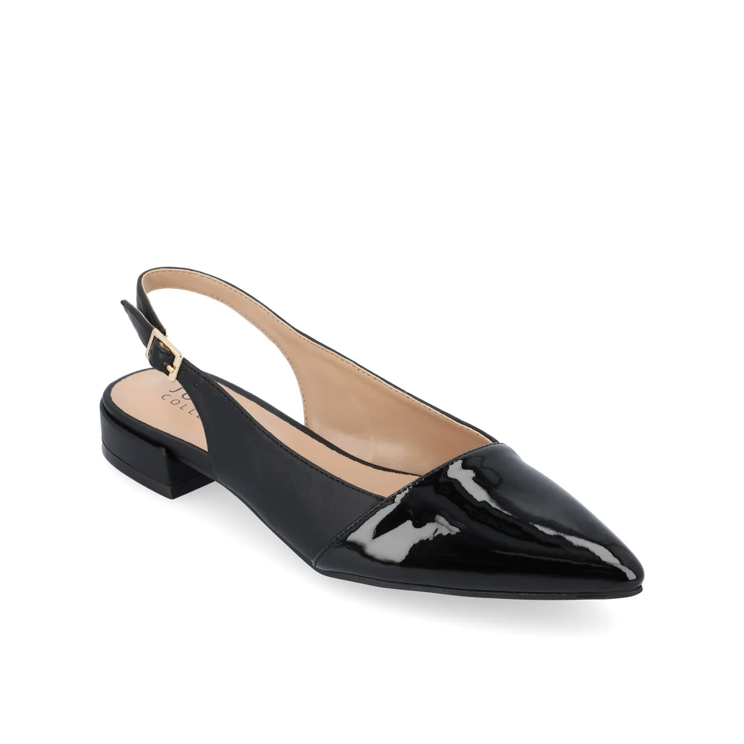 BERTIE SLINGBACK FLATS IN FAUX LEATHER