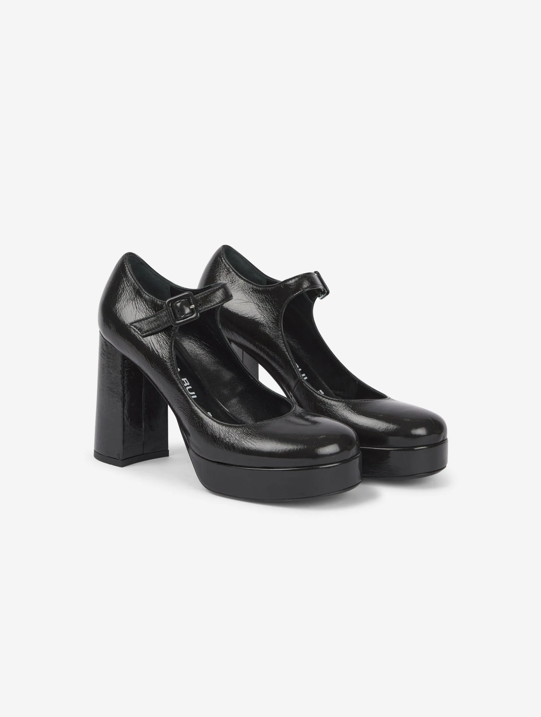 black patent leather platform mary janes