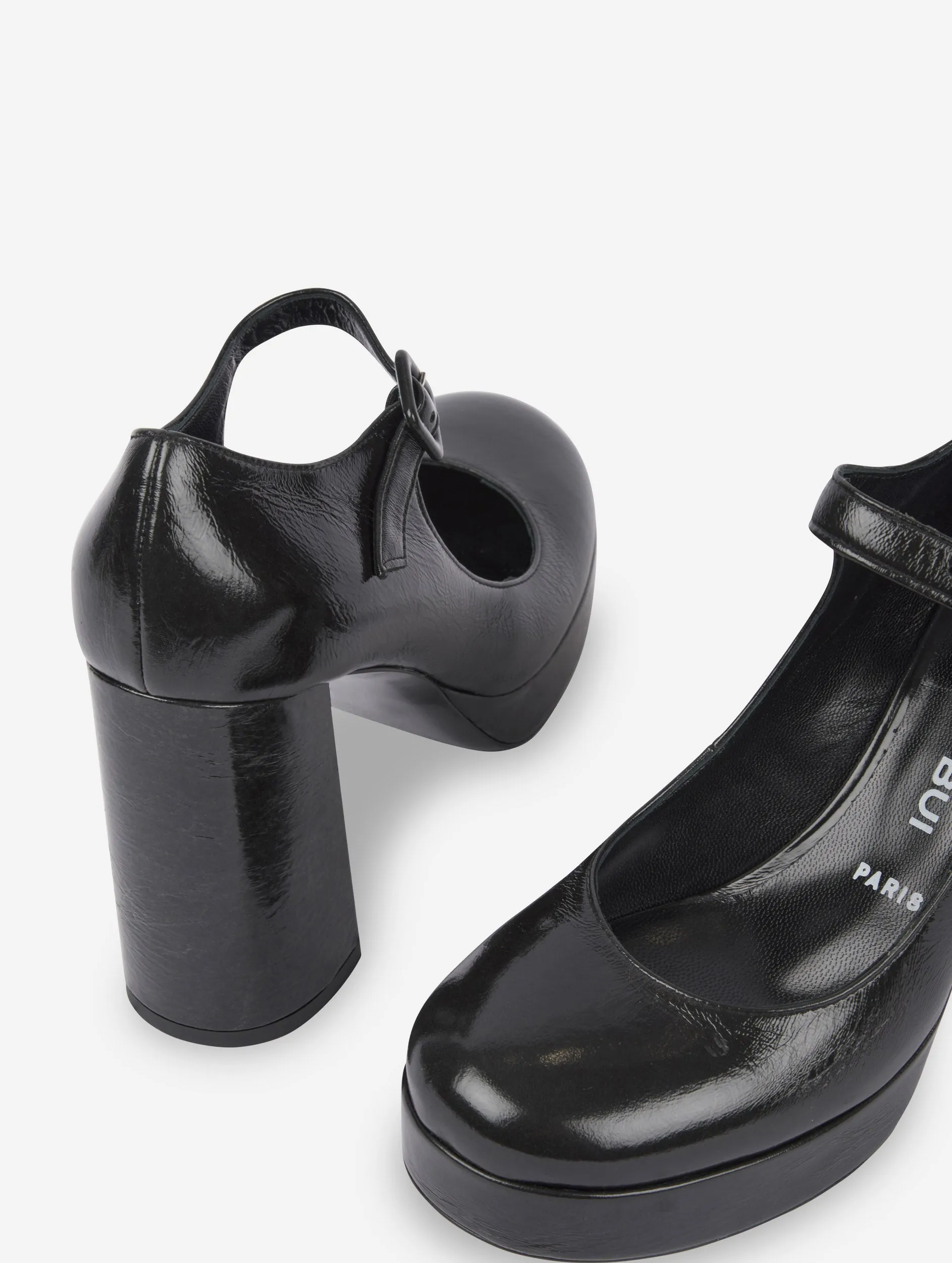 black patent leather platform mary janes