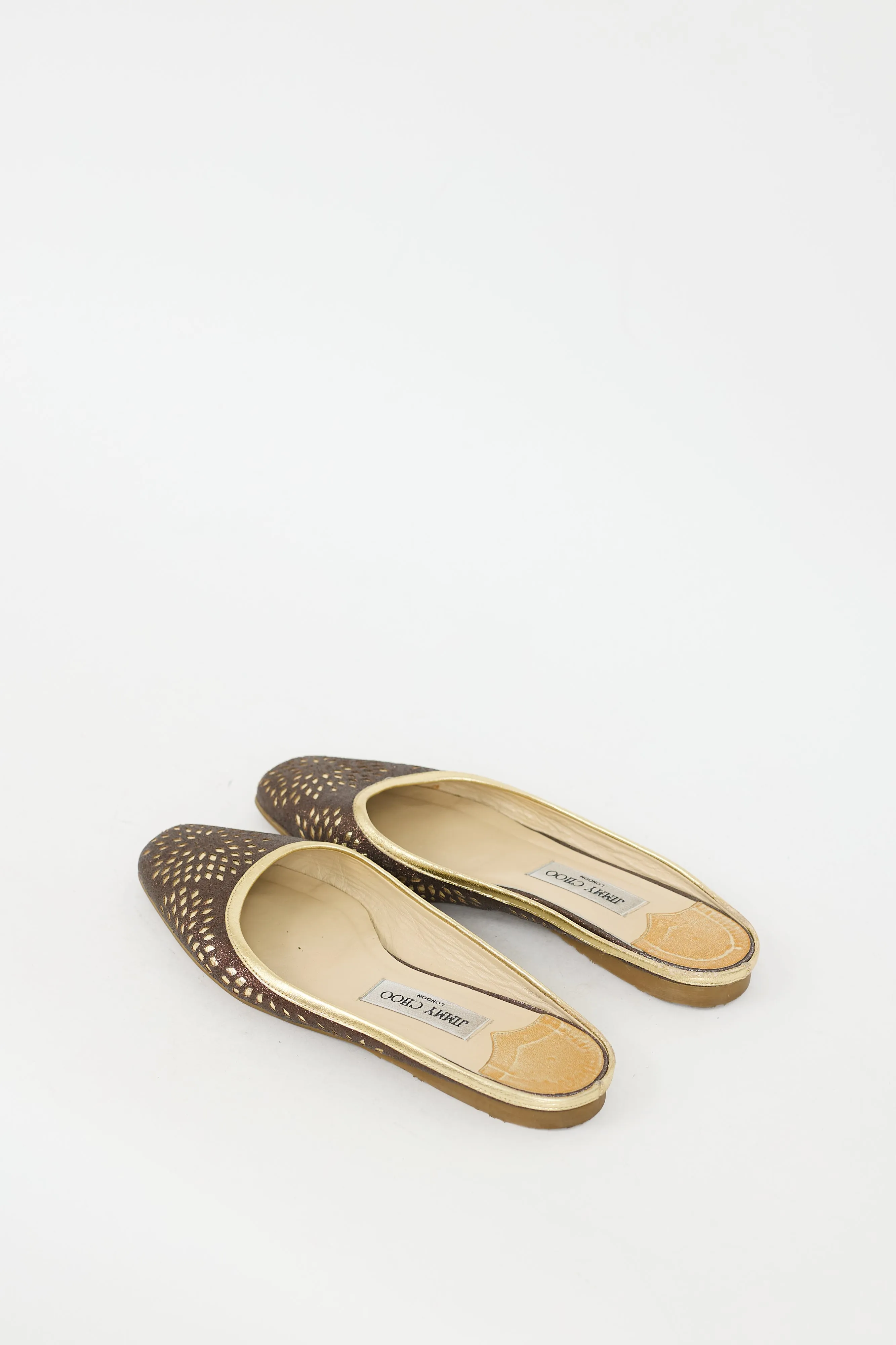 Brown & Gold Glitter Maya Mule