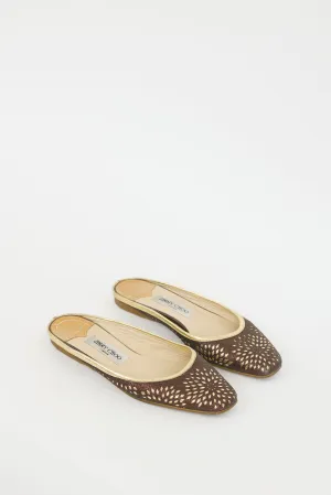 Brown & Gold Glitter Maya Mule