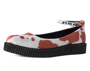 Brown Cow Print Pointed Ballet Creeper