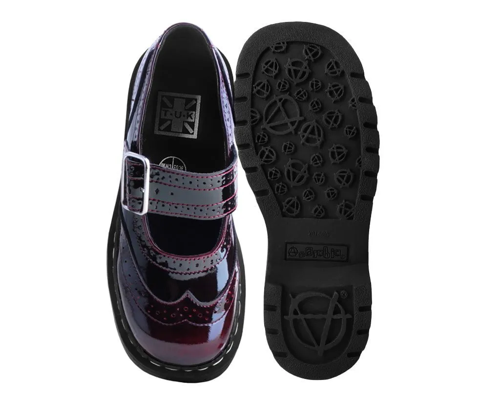 Burgundy Gradient Brogue Mary Jane