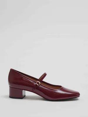 Burgundy mary jane pumps