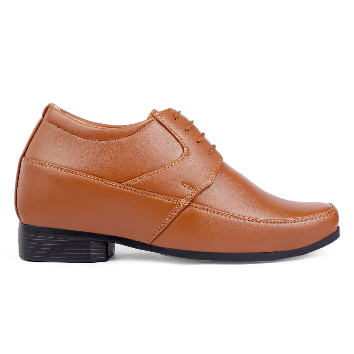 BXXY 9 cm (3 Inch) Hidden Height Increasing Dress and Derby Lace-Up Formal Faux Leather Shoes for Men