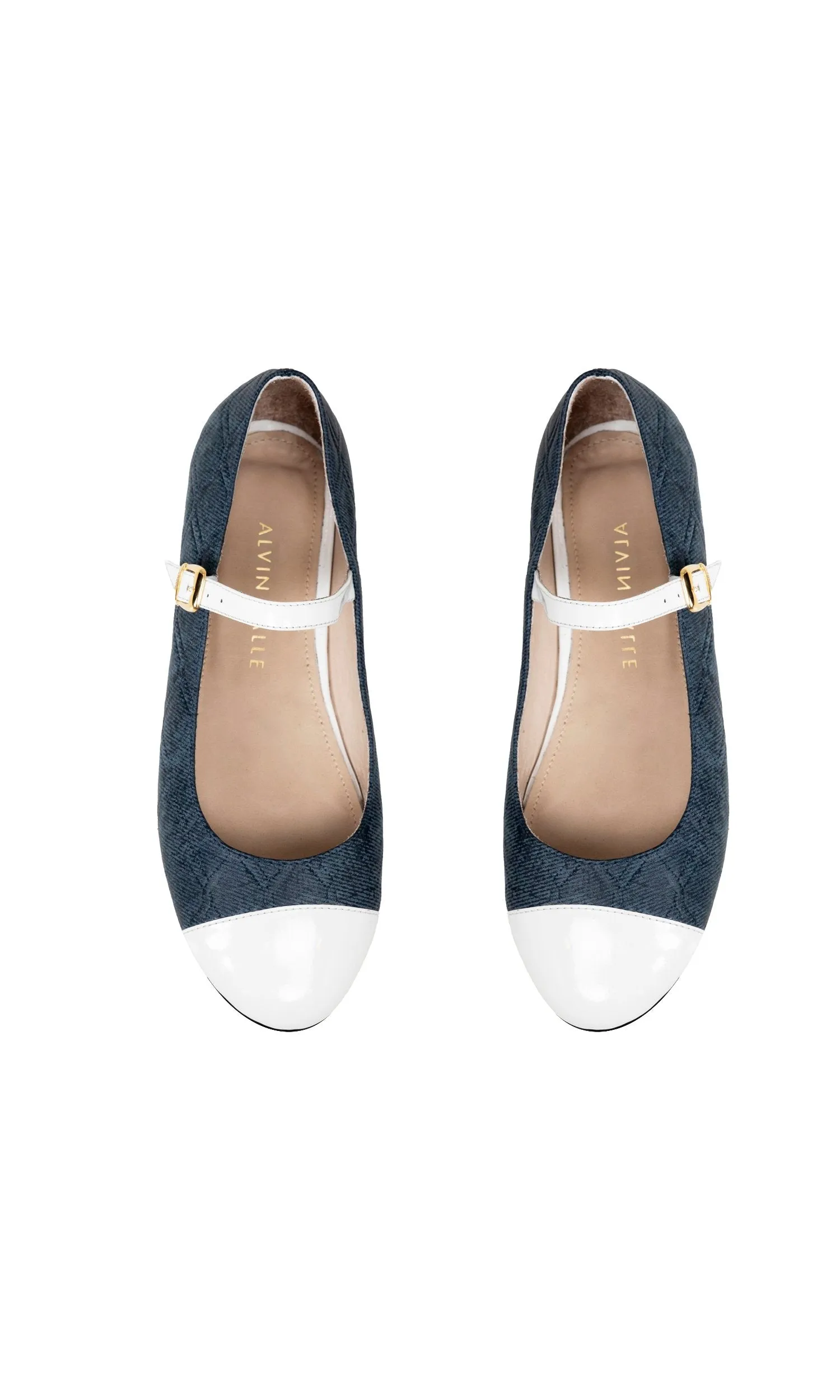 Cambon Ballerinas Blue Jean with White Tip