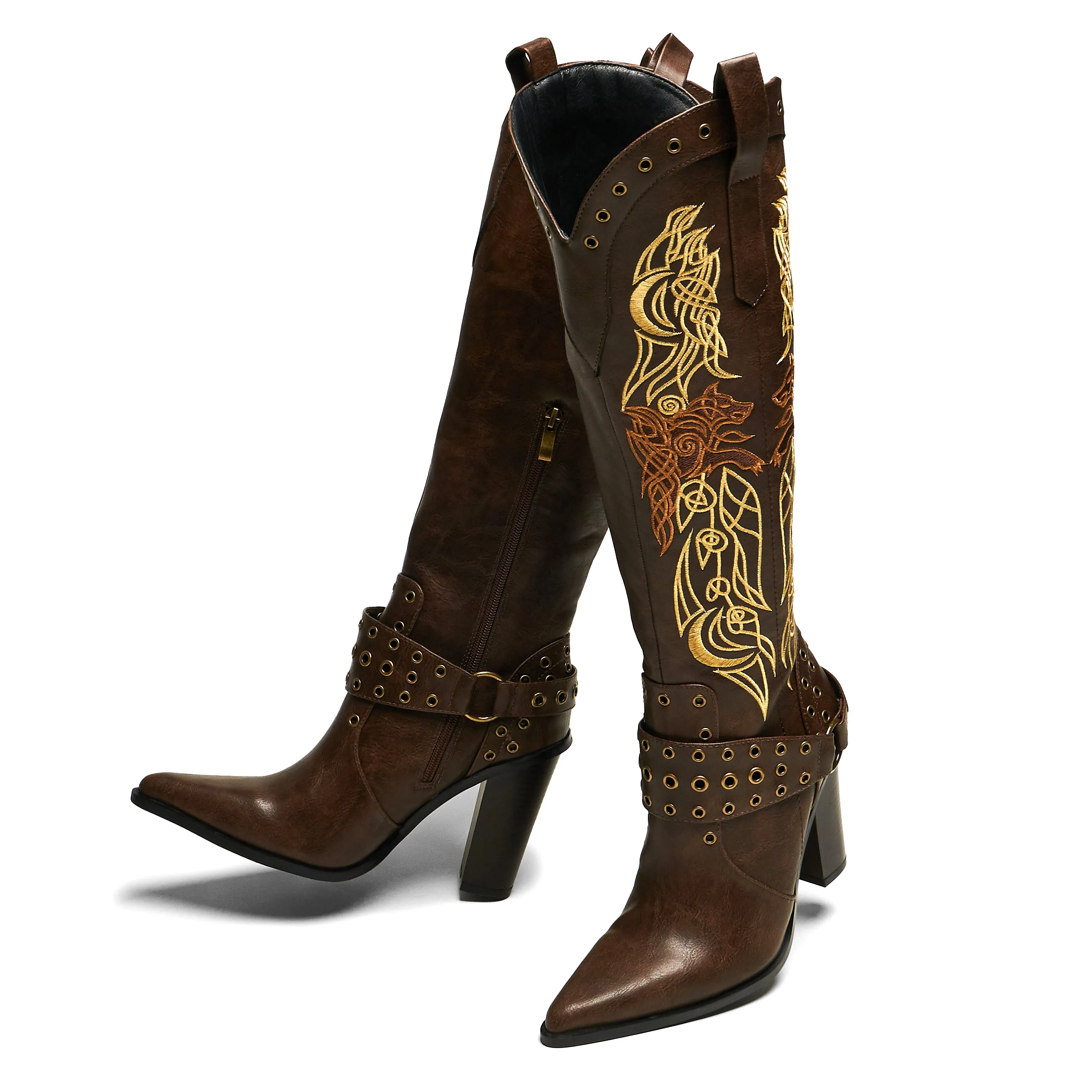 Children Of The Moon Cowboy Boots - Brown