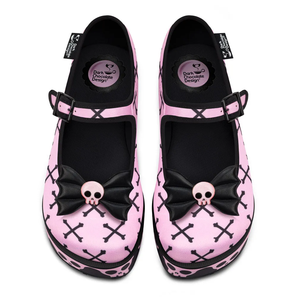 Chocolaticas® Pink Bones Women's Mary Jane Platform