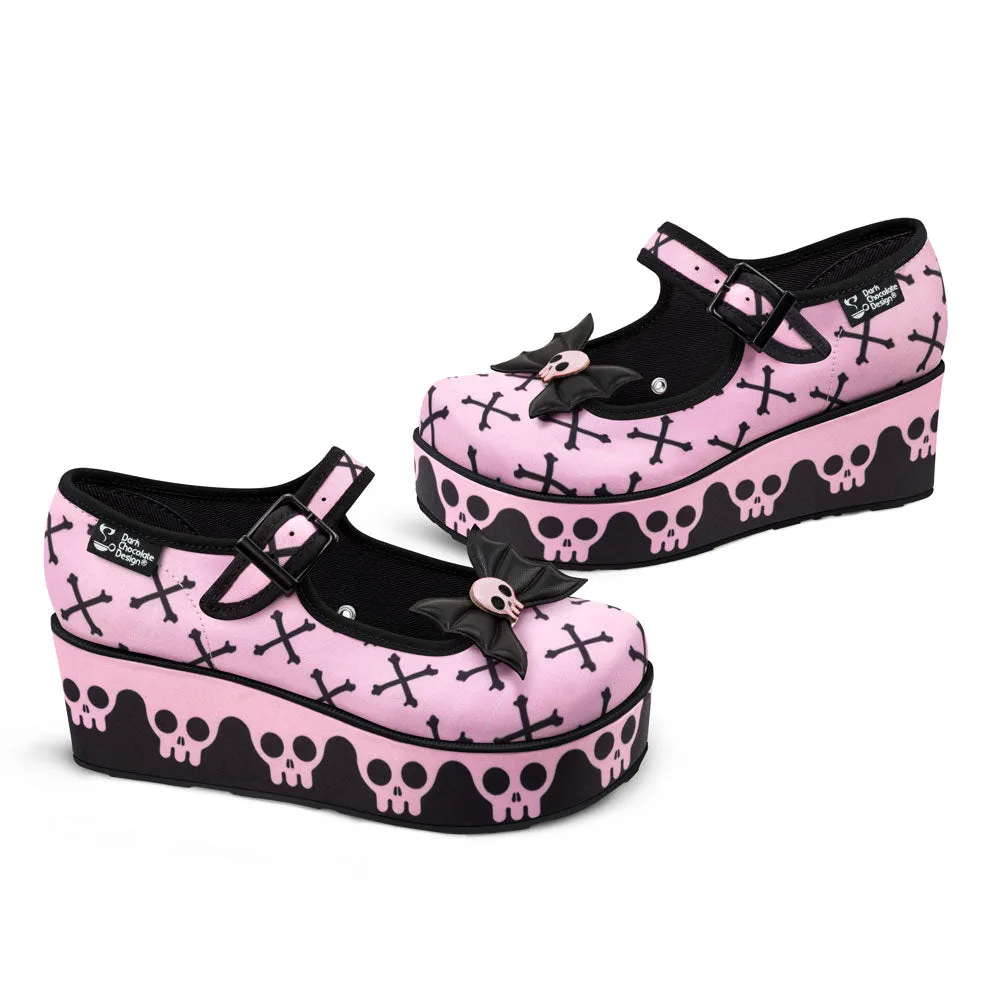 Chocolaticas® Pink Bones Women's Mary Jane Platform