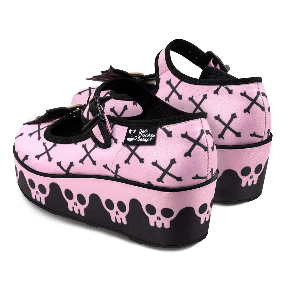 Chocolaticas® Pink Bones Women's Mary Jane Platform