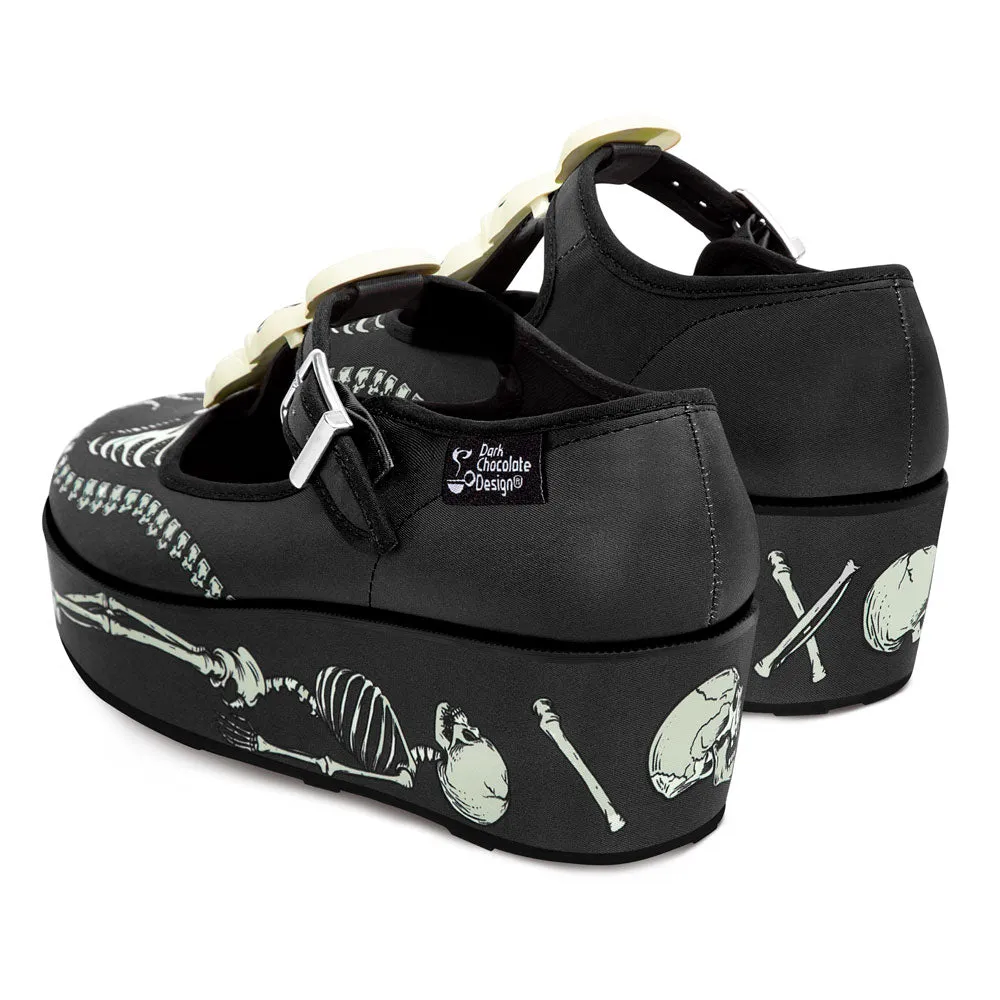 Chocolaticas® Skeletons Under Your Bed Women's Mary Jane Platform