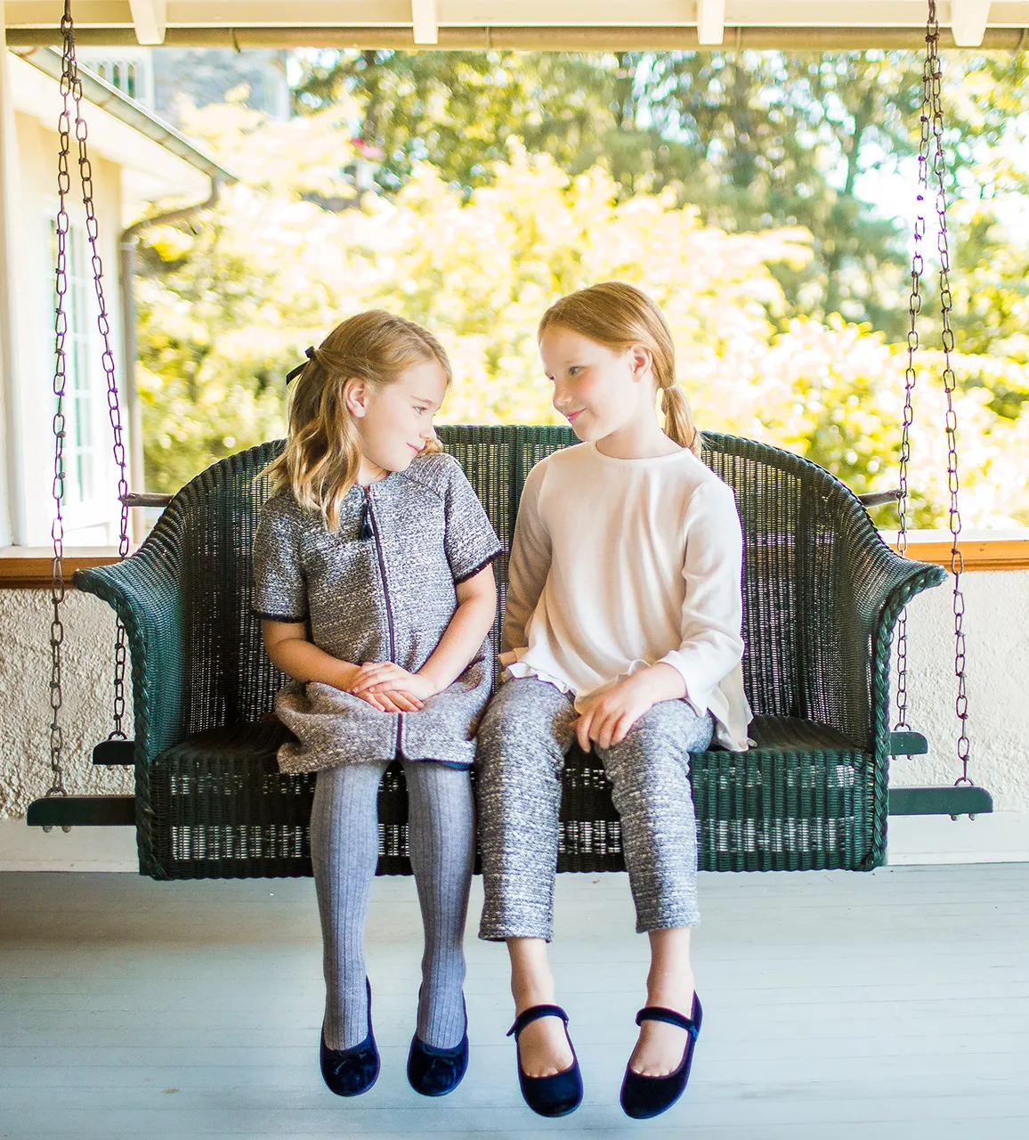 Classic Velvet Mary Janes in Navy by childrenchic