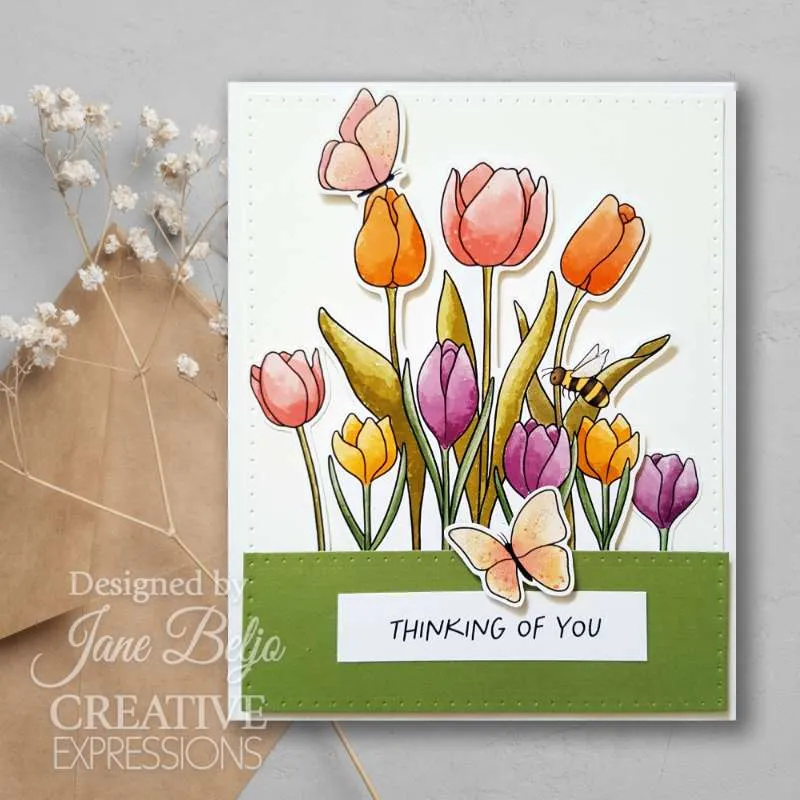 Creative Expressions Jane's Doodles Clear Stamp Set 4"x 6" - Tulip & Crocus