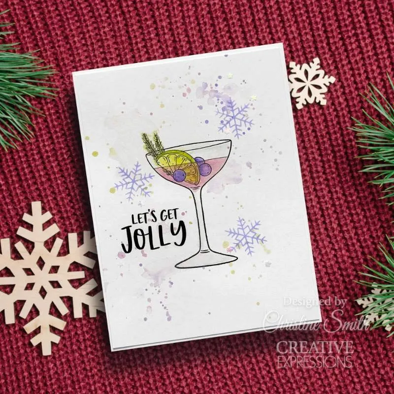 Creative Expressions Jane's Doodles Clear Stamp Set 6"x 8" - Holiday Cheers*