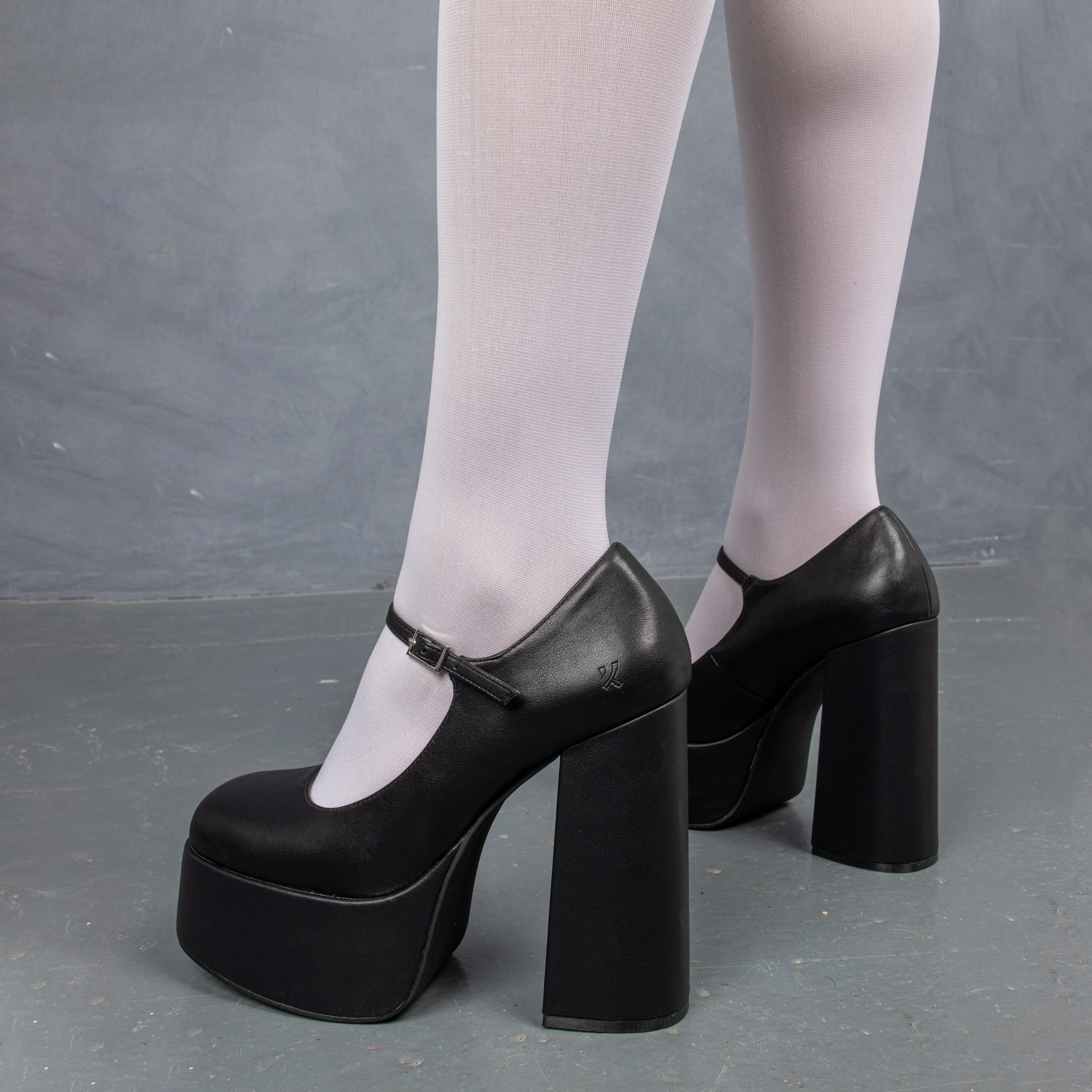 Darkbloom Black Platform Heels-Size 5-Clearance